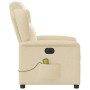 Sillón reclinable de masaje eléctrico tela color crema de , Sillones - Ref: Foro24-3303132, Precio: 264,54 €, Descuento: %