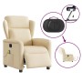 Sillón reclinable de masaje eléctrico tela color crema de , Sillones - Ref: Foro24-3303132, Precio: 264,54 €, Descuento: %
