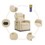 Sillón reclinable de masaje eléctrico tela color crema de , Sillones - Ref: Foro24-3303132, Precio: 264,54 €, Descuento: %