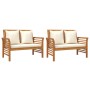 Juego de muebles jardín 5 pzas con cojines madera maciza acacia de vidaXL, Conjuntos de jardín - Ref: Foro24-3058096, Precio:...
