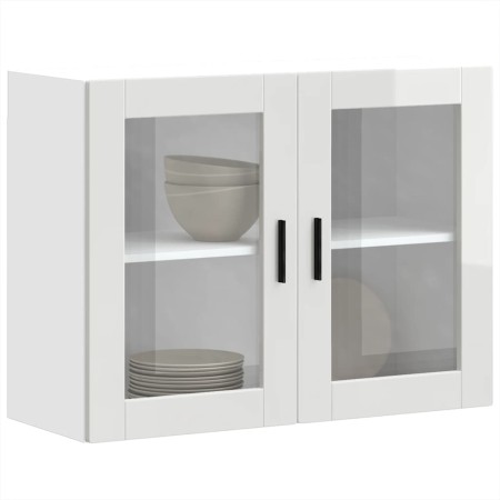 Armario pared para cocina puerta cristal Porto blanco brillante de , Armarios de cocina - Ref: Foro24-854089, Precio: 97,62 €...