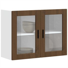 Armario de pared para cocina puerta cristal Porto roble marrón de , Armarios de cocina - Ref: Foro24-854094, Precio: 82,78 €,...