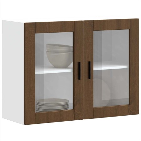 Armario de pared para cocina puerta cristal Porto roble marrón de , Armarios de cocina - Ref: Foro24-854094, Precio: 82,78 €,...
