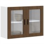 Armario de pared para cocina puerta cristal Porto roble marrón de , Armarios de cocina - Ref: Foro24-854094, Precio: 82,78 €,...