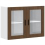 Armario de pared para cocina puerta cristal Porto roble marrón de , Armarios de cocina - Ref: Foro24-854094, Precio: 82,78 €,...