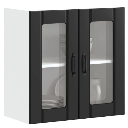 Armario pared cocina puerta de cristal Lucca negra de , Armarios de cocina - Ref: Foro24-853908, Precio: 68,76 €, Descuento: %