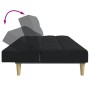 Sofá cama de 2 plazas con taburete tela negro en Sofás | Comprar online en Foru.es