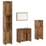 Juego de muebles de baño 4 piezas madera ingeniería envejecida de , Muebles de baño - Ref: Foro24-3328555, Precio: 209,41 €, ...