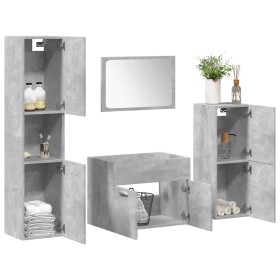 Juego muebles de baño 4 pzas madera contrachapada gris hormigón de , Muebles de baño - Ref: Foro24-3324865, Precio: 148,20 €,...