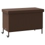 Caja de almacenaje jardín ruedas ratán PE marrón 110x55x73 cm de , Cajas de almacenaje para exteriores - Ref: Foro24-4103827,...