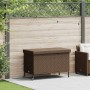 Caja de almacenaje jardín ruedas ratán PE marrón 110x55x73 cm de , Cajas de almacenaje para exteriores - Ref: Foro24-4103827,...