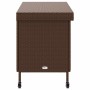 Caja de almacenaje jardín ruedas ratán PE marrón 110x55x73 cm de , Cajas de almacenaje para exteriores - Ref: Foro24-4103827,...