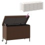 Caja de almacenaje jardín ruedas ratán PE marrón 110x55x73 cm de , Cajas de almacenaje para exteriores - Ref: Foro24-4103827,...