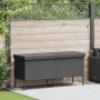 Caja almacenaje jardín ruedas ratán sintético negro 160x55x75cm de , Cajas de almacenaje para exteriores - Ref: Foro24-410383...