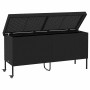Caja almacenaje jardín ruedas ratán sintético negro 160x55x75cm de , Cajas de almacenaje para exteriores - Ref: Foro24-410383...