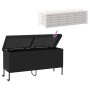 Caja almacenaje jardín ruedas ratán sintético negro 160x55x75cm de , Cajas de almacenaje para exteriores - Ref: Foro24-410383...