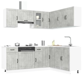 Mueble cocina Lucca gris hormigón 11 pzas madera contrachapada de , Armarios de cocina - Ref: Foro24-3314955, Precio: 690,52 ...