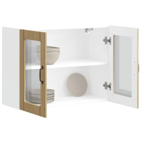 Armario pared cocina puerta de cristal Lucca roble sonoma de , Armarios de cocina - Ref: Foro24-853850, Precio: 86,06 €, Desc...