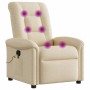 Sillón de masaje reclinable de tela crema de , Sillones - Ref: Foro24-4015634, Precio: 238,62 €, Descuento: %