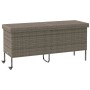 Caja almacenaje jardín ruedas ratán sintético gris 160x55x75 cm de , Cajas de almacenaje para exteriores - Ref: Foro24-410383...