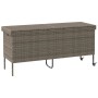 Caja almacenaje jardín ruedas ratán sintético gris 160x55x75 cm de , Cajas de almacenaje para exteriores - Ref: Foro24-410383...