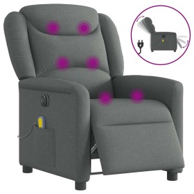 Sillón reclinable de masaje eléctrico tela gris oscuro de , Sillones - Ref: Foro24-3303185, Precio: 241,92 €, Descuento: %