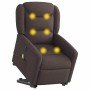 Sillón masaje eléctrico reclinable elevable tela marrón oscuro de , Sillones - Ref: Foro24-3303229, Precio: 320,23 €, Descuen...