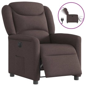 Sillón reclinable eléctrico tela marrón oscuro de , Sillones - Ref: Foro24-3303179, Precio: 235,53 €, Descuento: %