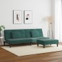 Sofá cama de 2 plazas con taburete terciopelo verde oscuro en Sofás | Comprar online en Foru.es