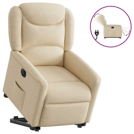 Sillón eléctrico reclinable elevable de tela color crema de , Sillones - Ref: Foro24-3303222, Precio: 300,37 €, Descuento: %