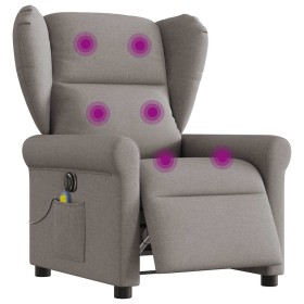 Sillón reclinable de masaje eléctrico tela gris taupe de , Sillones - Ref: Foro24-3303371, Precio: 270,85 €, Descuento: %