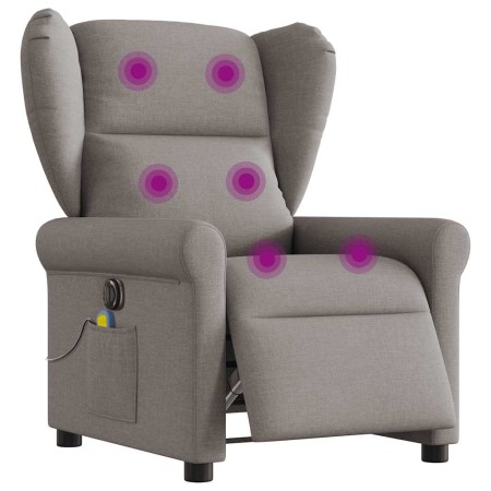 Sillón reclinable de masaje eléctrico tela gris taupe de , Sillones - Ref: Foro24-3303371, Precio: 270,85 €, Descuento: %
