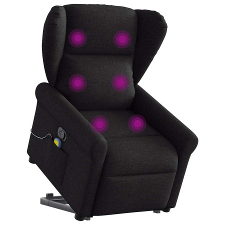 Sillón reclinable de masaje elevable tela negro de , Sillones - Ref: Foro24-3303386, Precio: 282,33 €, Descuento: %