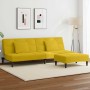 Sofá cama de 2 plazas con taburete terciopelo amarillo en Sofás | Comprar online en Foru.es