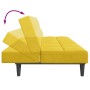 Sofá cama de 2 plazas con taburete terciopelo amarillo en Sofás | Comprar online en Foru.es