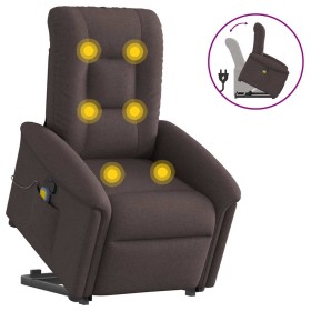 Silla de masaje reclinable de pie de tela marrón oscuro de , Sillones - Ref: Foro24-3303269, Precio: 275,46 €, Descuento: %