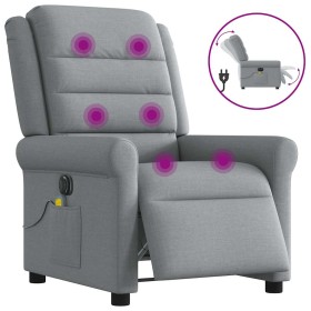 Sillón reclinable de masaje eléctrico tela gris claro de , Sillones - Ref: Foro24-3303304, Precio: 260,84 €, Descuento: %