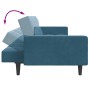 Sofá cama de 2 plazas con taburete terciopelo azul en Sofás | Comprar online en Foru.es