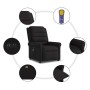 Sillón reclinable de masaje eléctrico tela negro de , Sillones - Ref: Foro24-3303306, Precio: 272,78 €, Descuento: %