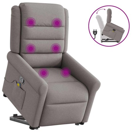 Sillón reclinable de masaje elevable tela gris taupé de , Sillones - Ref: Foro24-3303331, Precio: 282,86 €, Descuento: %