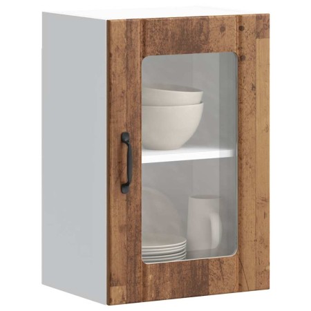 Armario pared cocina puerta de cristal Lucca madera vieja de , Armarios de cocina - Ref: Foro24-853775, Precio: 59,96 €, Desc...
