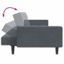 Sofá cama de 2 plazas con taburete terciopelo gris oscuro en Sofás | Comprar online en Foru.es