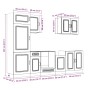 Mueble cocina Kalmar blanco de alto brillo 7 pzas de , Armarios de cocina - Ref: Foro24-3314763, Precio: 643,55 €, Descuento: %