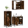 Set de muebles baño 3 pzas madera contrachapada roble ahumado de , Muebles de baño - Ref: Foro24-3300967, Precio: 221,95 €, D...