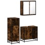 Set de muebles baño 3 pzas madera contrachapada roble ahumado de , Muebles de baño - Ref: Foro24-3300967, Precio: 221,95 €, D...