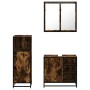 Set de muebles baño 3 pzas madera contrachapada roble ahumado de , Muebles de baño - Ref: Foro24-3300967, Precio: 221,95 €, D...