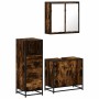 Set de muebles baño 3 pzas madera contrachapada roble ahumado de , Muebles de baño - Ref: Foro24-3301007, Precio: 214,17 €, D...