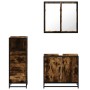 Set de muebles baño 3 pzas madera contrachapada roble ahumado de , Muebles de baño - Ref: Foro24-3301007, Precio: 214,17 €, D...