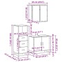 Set de muebles baño 3 pzas madera contrachapada roble ahumado de , Muebles de baño - Ref: Foro24-3301007, Precio: 214,17 €, D...