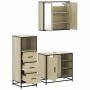 Set de muebles de baño 3 pzas madera contrachapada roble Sonoma de , Muebles de baño - Ref: Foro24-3301026, Precio: 224,67 €,...